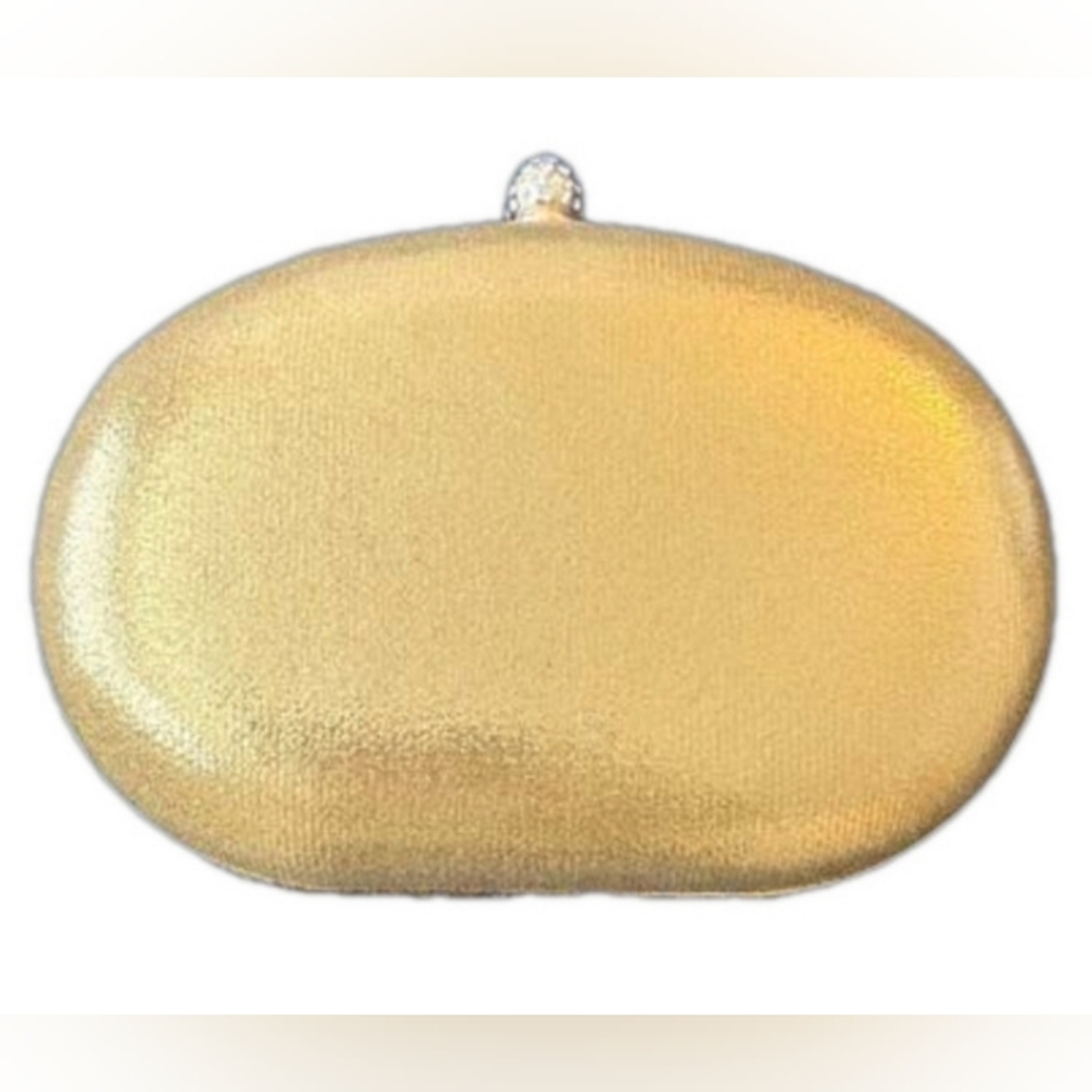 NEW RAMLA Gold Rhinestone Luxury Prom Wedding Gala Handle & Chain Clutch Purse - Picture 3 of 6